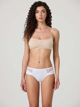 Slip in cotone elasticizzato con pizzo laterale