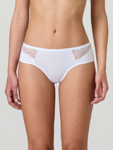 Slip in cotone elasticizzato con pizzo laterale