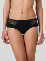 Slip in cotone elasticizzato con pizzo laterale