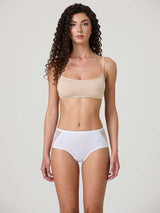 Midi in cotone elasticizzato con pizzo laterale