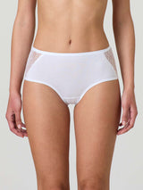 Midi in cotone elasticizzato con pizzo laterale