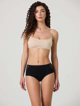 Midi in cotone elasticizzato con pizzo laterale