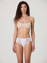 Midi in cotone elasticizzato con pizzo frontale