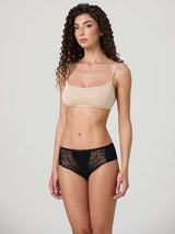 Midi in cotone elasticizzato con pizzo frontale