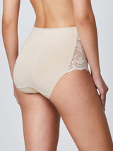 Culotte in cotone elasticizzato con pizzo frontale cipria