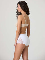 Culotte in cotone elasticizzato con pizzo laterale