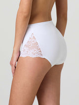 Culotte in cotone elasticizzato con pizzo laterale