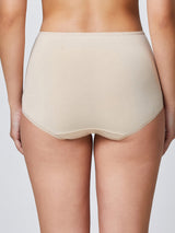 Culotte in cotone elasticizzato con pizzo laterale cipria