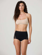 Culotte in cotone elasticizzato con pizzo laterale