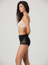 Culotte in cotone elasticizzato con pizzo laterale