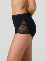 Culotte in cotone elasticizzato con pizzo laterale