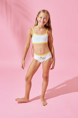 Jadea 217 coordinato bimba cotone con brassiere fantasia ape giallo