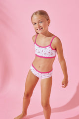 Jadea 219 coordinato bimba cotone con brassiere fantasia lumaca all over