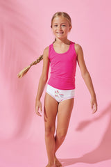 Jadea 221 coordinato bimba in cotone con canotta fantasia cagnolino rosa