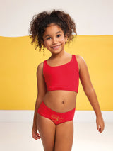 Jadea 234 slip bimba in cotone elasticizzato con disegni natalizi rosso glitter oro