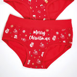 Jadea 242 slip bimba fascia alta in cotone con disegni natalizi rosso neve