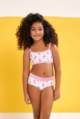 Jadea 245 coordinato bimba cotone con brassiere fantasia orsetti rigato