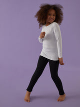 Maglia a girocollo bimba in cotone bielastico