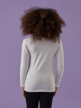 Maglia a girocollo bimba in cotone bielastico