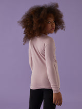 Maglia a girocollo bimba in cotone bielastico