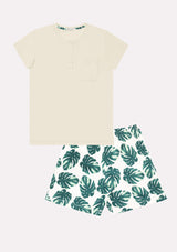 Jadea 3208 pigiama corto cotone jersey fantasia colore verdino serie Origano