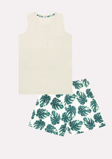 Jadea 3209 pigiama corto cotone jersey canotta a fantasia verdino serie Origano