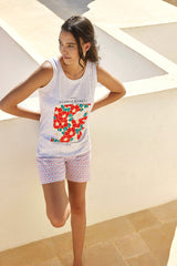 Jadea 3223 pigiama corto cotone canotta fantasia grigio melange serie Basilico