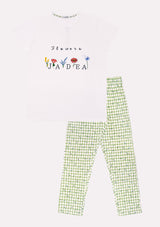 Sage series half-sleeved cotton pajamas with henley collar