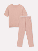 Jadea 3252 tuta in felpina cotone girocollo fard