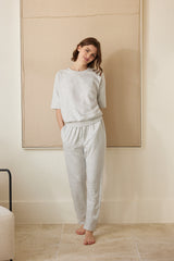 Jadea 3252 tuta in felpina cotone girocollo grigio melange
