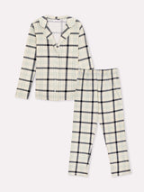 Jadea 3274 pigiama lungo jersey di cotone fantasia scozzese limone