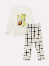 Jadea 3275 pigiama lungo in jersey di cotone fantasia scozzese limone