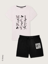 Jadea 3301 pigiama corto in jersey di cotone con etichetta Mickey Mouse rosa