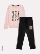 Jadea 3303 tuta lunga in cotone con etichetta Mickey Mouse fard
