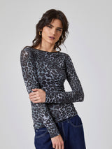 Jadea 4001 maglia in modal con cashmere animalier grigio