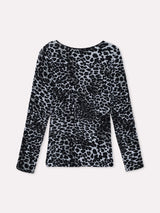 Jadea 4001 maglia in modal con cashmere animalier grigio