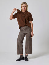 Jadea 4012 pantalone cropped principe di galles moro