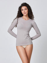 Jadea 4055 maglia maniche lunghe a girocollo visone