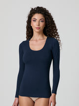 Maglia a scollo lollo in cotone elasticizzato
