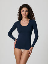 Maglia a scollo lollo in cotone elasticizzato