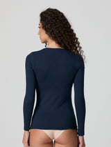 Maglia a scollo lollo in cotone elasticizzato