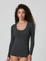 Maglia a scollo lollo in cotone elasticizzato