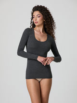 Maglia a scollo lollo in cotone elasticizzato