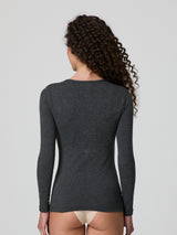 Maglia a scollo lollo in cotone elasticizzato