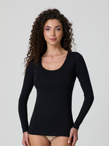 Maglia a scollo lollo in cotone elasticizzato