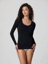 Maglia a scollo lollo in cotone elasticizzato