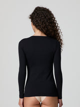 Maglia a scollo lollo in cotone elasticizzato