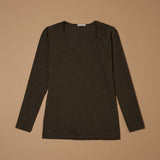 Maglia a scollo lollo in cotone elasticizzato