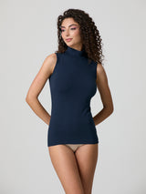 Lupetto smanicato in cotone elasticizzato