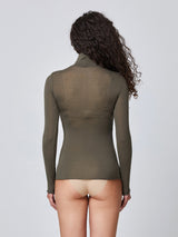 Jadea 4066 dolcevita manica lunga con cashmere oliva